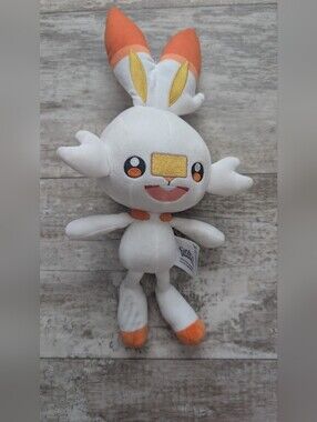 Pokemon Scorbunny Plush - White, Orange & Yellow Accent